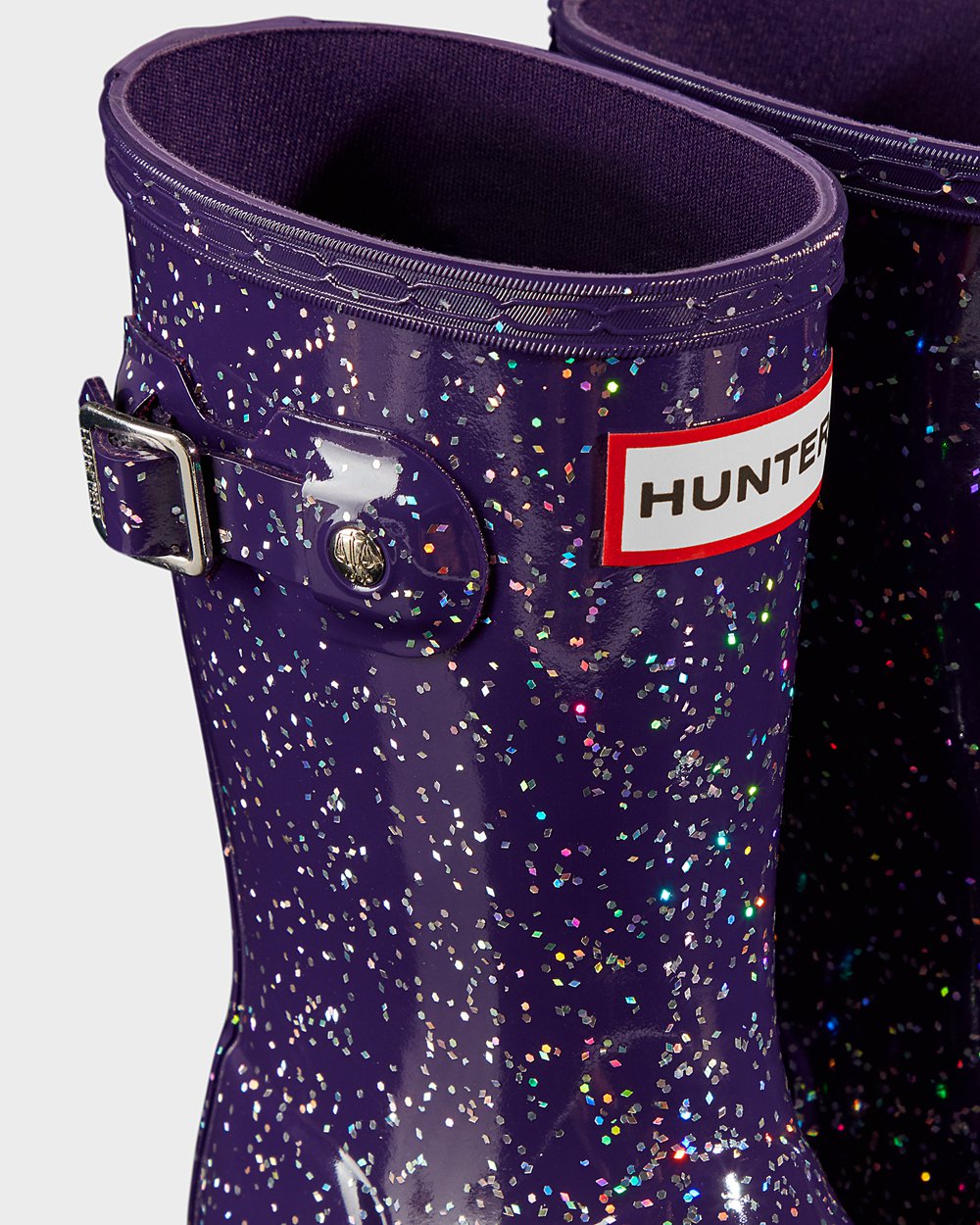 Kids Rain Boots - Hunter Original Little Giant Glitter (58ATEVLKU) - Blue Purple